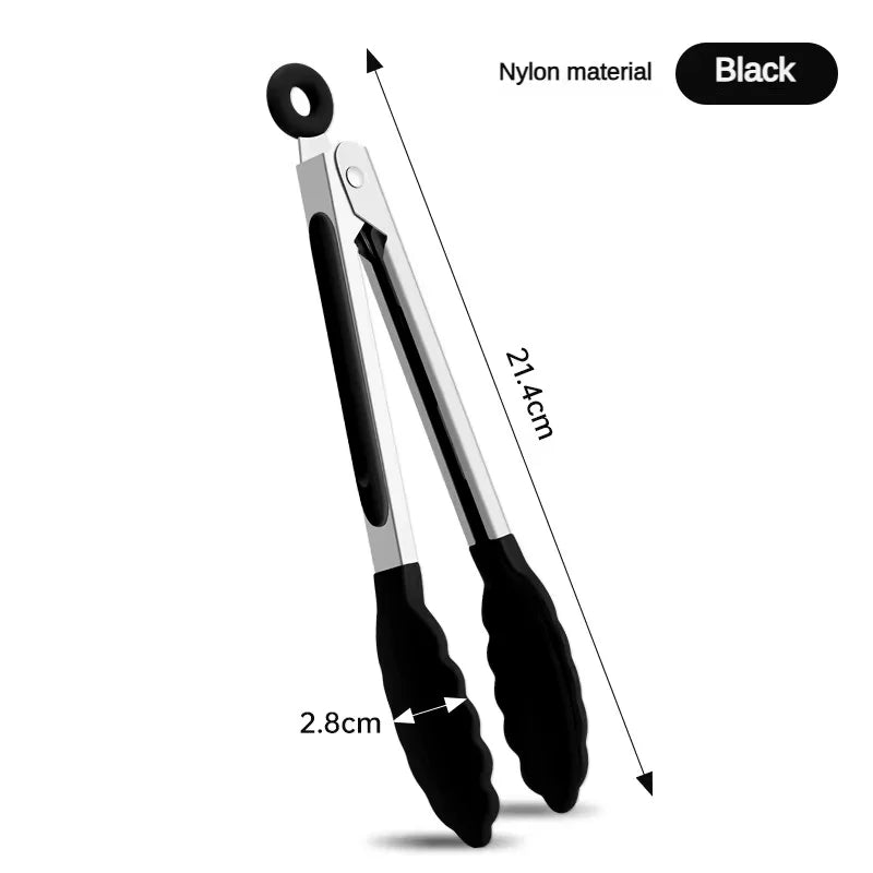 Anti-Slip Stainless Steel Cooking and Serving Tongs for Kitchen