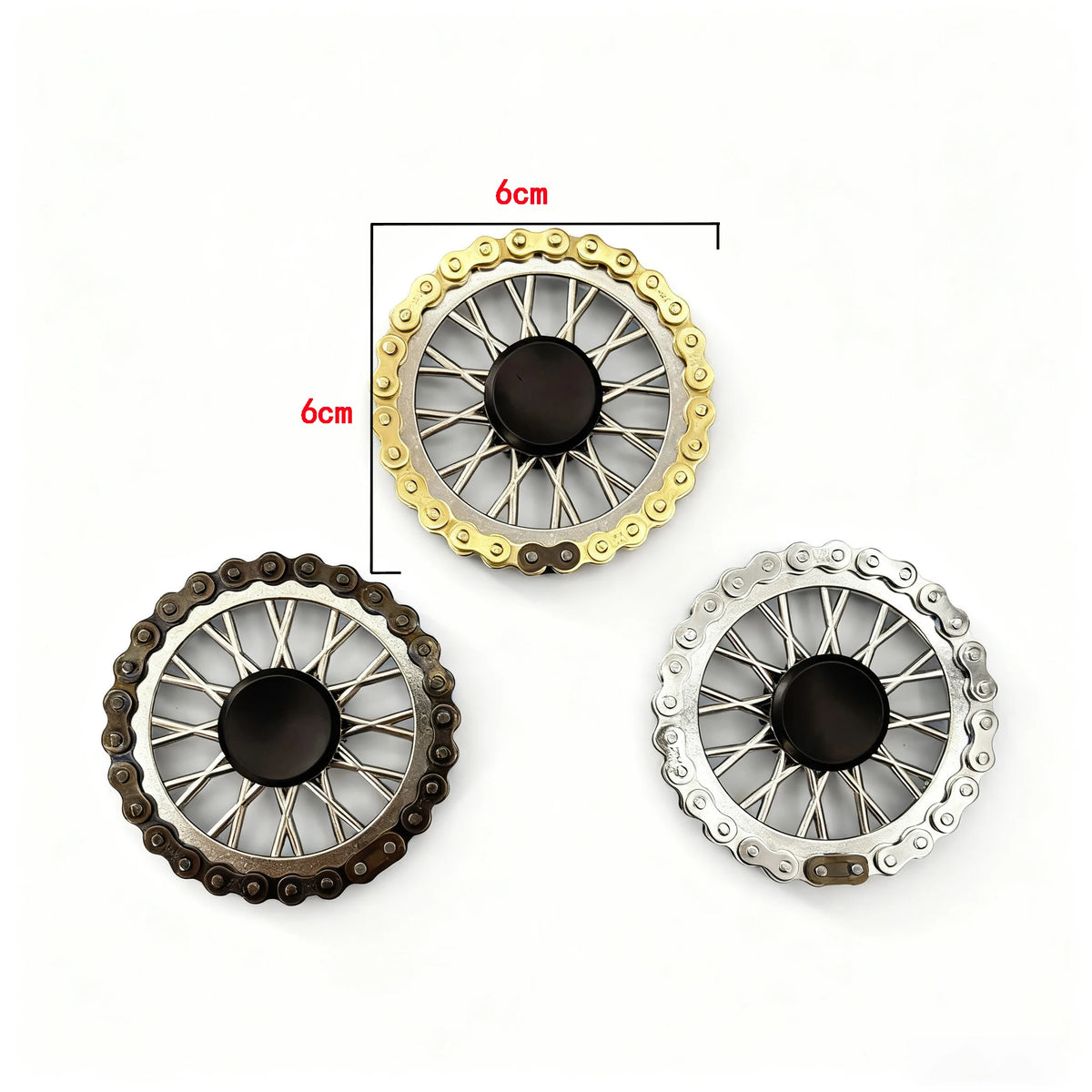 Metal Gear Bike Chain Fidget Spinner Flywheel Stress Relief Toy