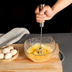 Stainless Steel Semi Automatic Egg Beater – Manual Push Whisk Mixer