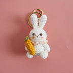 Cute Mushroom Rabbit Crochet Keychain Bunny Bag Charm