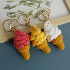 Cute Crochet Ice Cream Keychain Cone Bag Charm