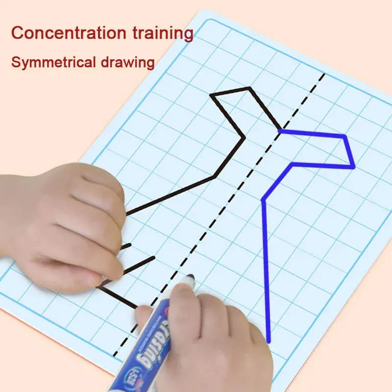 Kids Grid Symmetry Drawing Book – Fine Motor & Writing Training Toy
