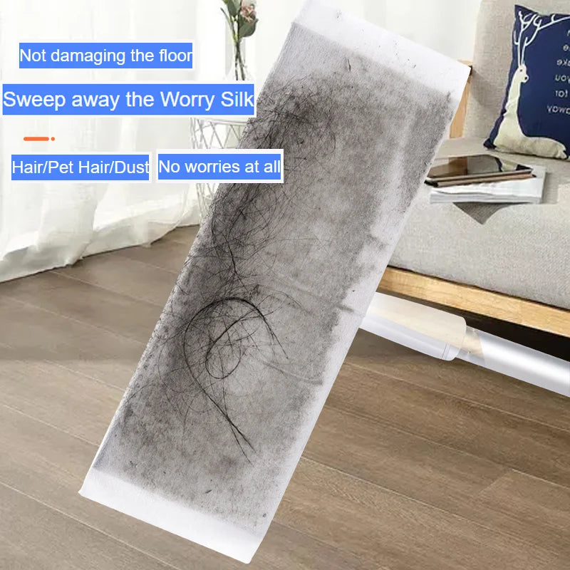 30/200Pcs Of Dust Removal Paper Disposable Household Dust Removal Cloth Electrostatic Mop Pad Floor Tile Floor Cleaning Supplies