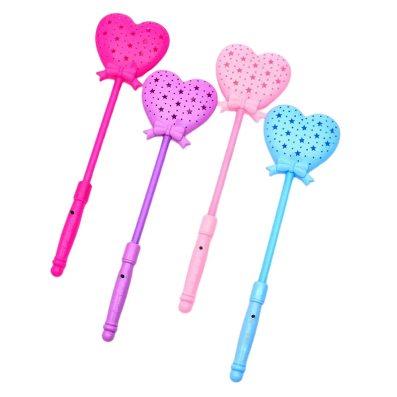 Luminous Flashing Led Scepter Toy Novelty Heart Multi Color Stick Lighting Princess Wand Party Light Up