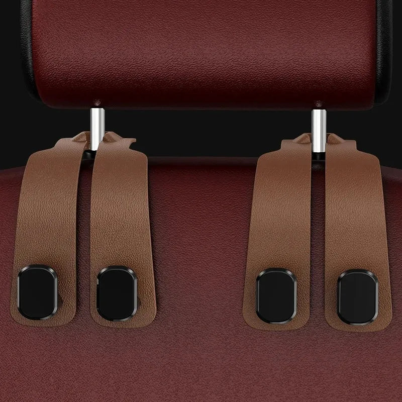 Fit for Headrest Hook Seatback Storage Rack Backpack Holder Multi-Functional Suede Double-Ended Hook - Universal