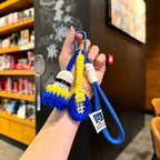 Crochet Badminton Keychain Mini Sports Bag Charm
