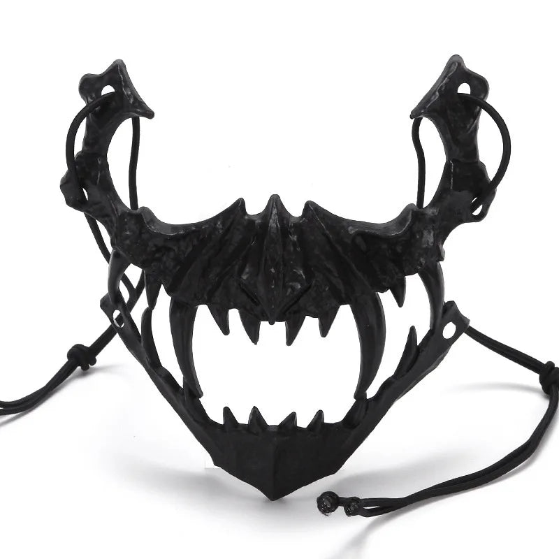 Halloween Mask Half-face Mask Cos Dragon God Fierce Tiger Night Fork Tengu Man Wolf Mask Performance Skull Masks