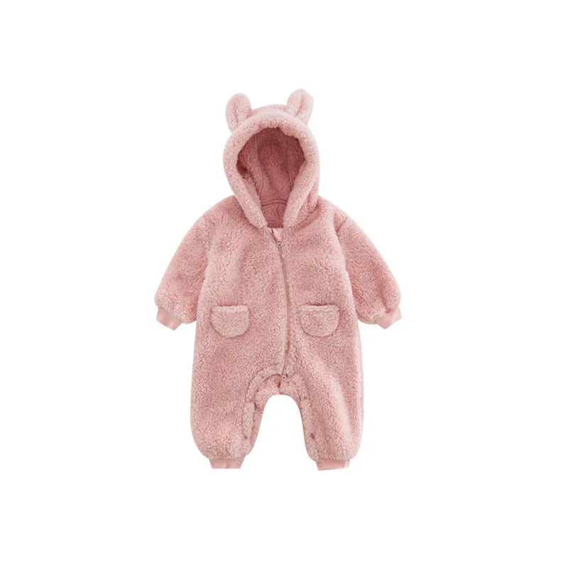Spring Baby Romper Warm Fleece Jumpsuits for Baby Autumn Long Sleeve Infant Rompers Newborn Boy Girl Homewear Pajamas