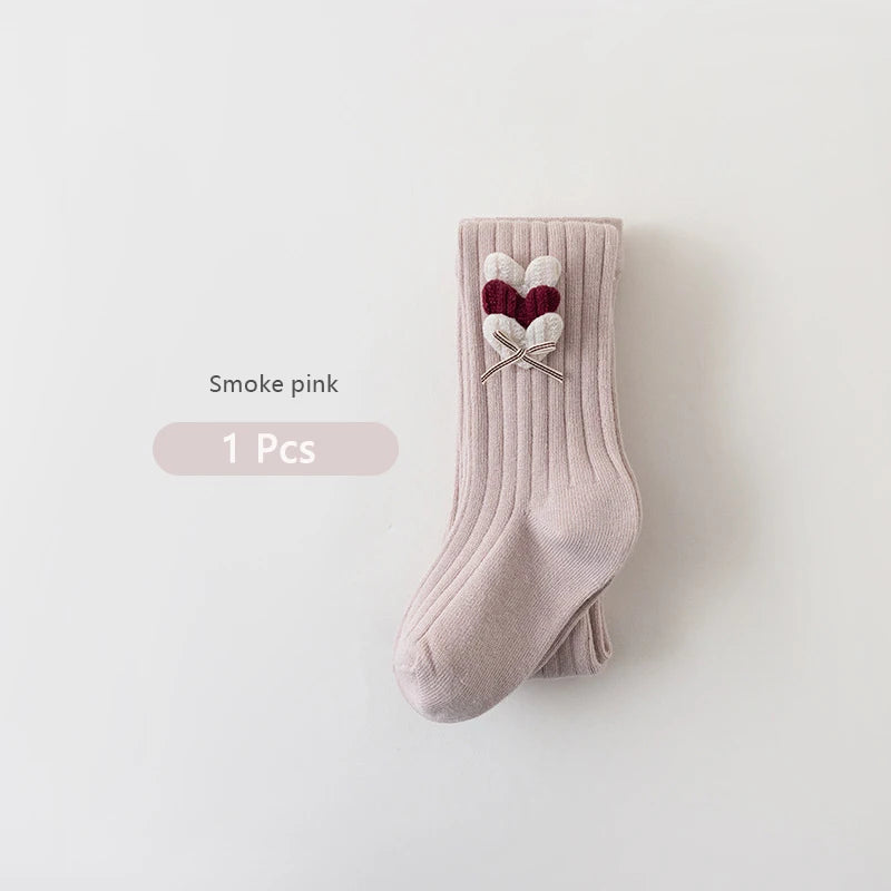 Autumn Winter Girls Pantyhose Solid Color Kids Ballet Dance Tights For Kids Stocking Velvet Heart Grils Leggings