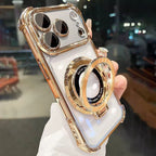 Luxury Magnetic Stand For Magsafe Wireless Charging Plating Phone Case For iPhone 18 17 16 15 14 13 12 11 Pro Max Plus Air Cover