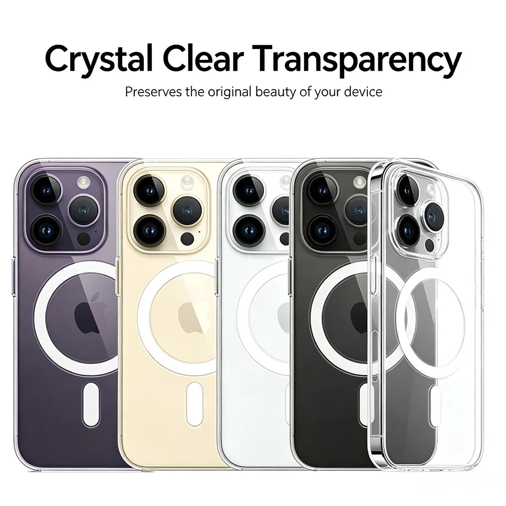 Luxury Clear For Magsafe Wireless Charge Matte Phone Case For iPhone 18 17 AIR 11 12 13 14 15 16 Pro Max Plus Magnetic Cover