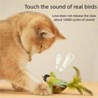 Interactive Electric Flapping Bird Plush Cat Toy with Chirping Sound