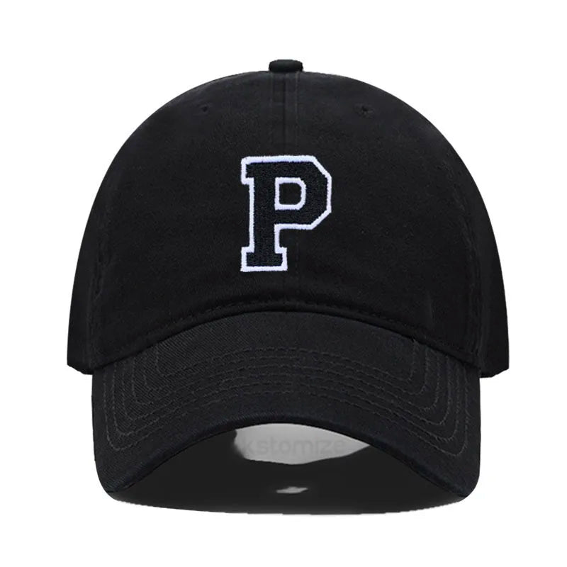 Initial Letter Embroidery Baseball Cap for Casual Sport Style