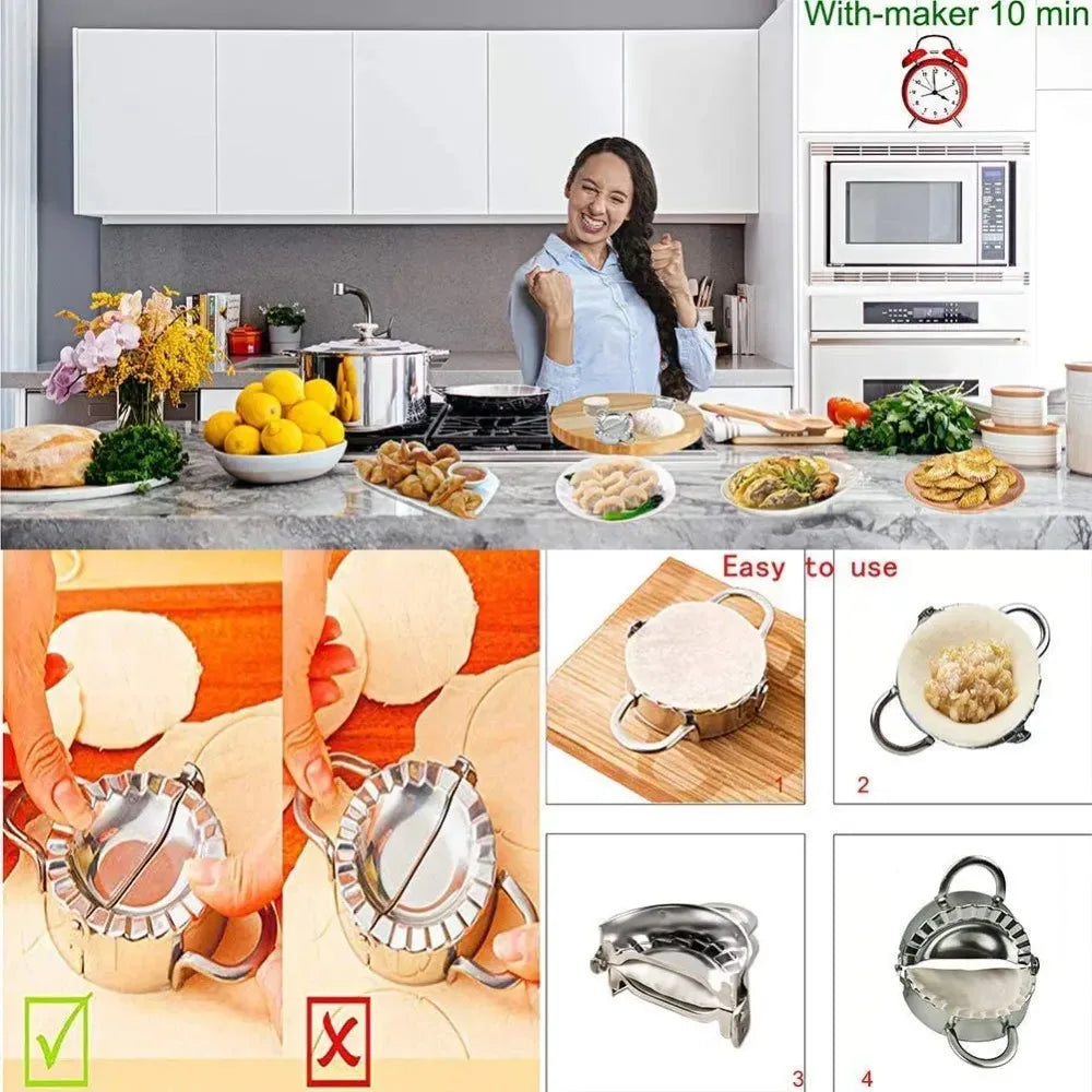 Stainless Steel Dumpling Maker Press for Ravioli and Pastry Tool