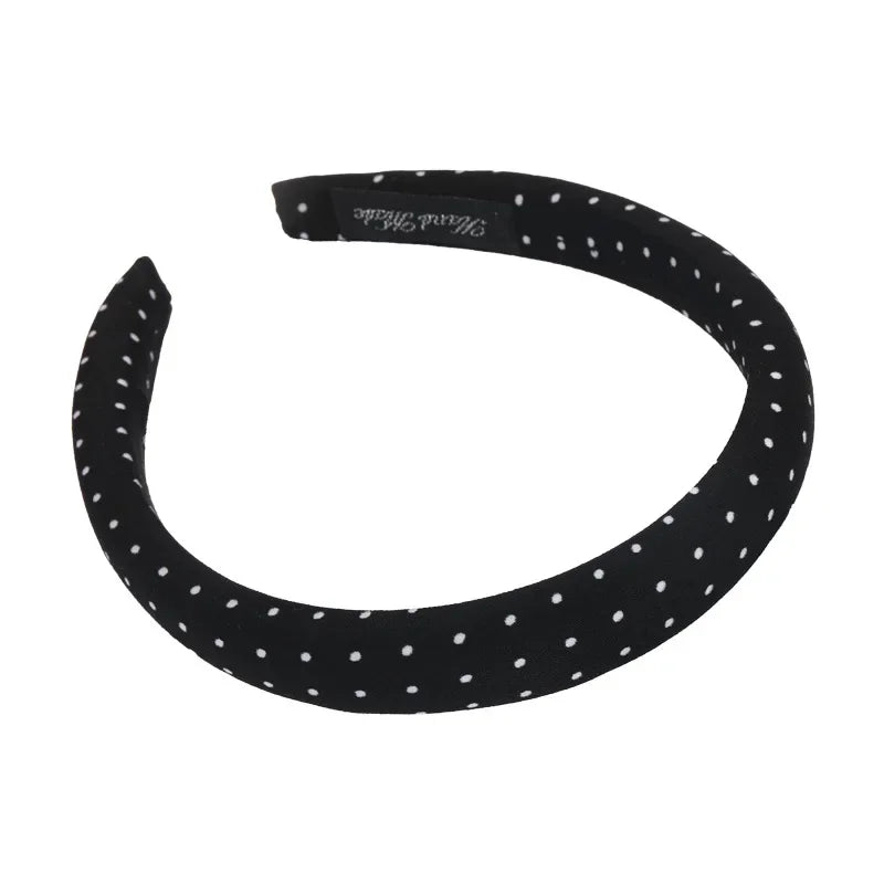 Retro Satin Polka Dot Sponge Headband for Women
