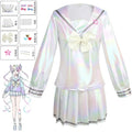 Game NEEDY GIRL OVERDOSE KAngel Cosplay Costume Full Set of Clothing Sailor Suit Jk Uniform Laser Color Skirts Ribbon Wig †