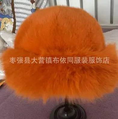 Plush Warm Fur Fluffy Beanie Hat for Winter Outdoor Comfort