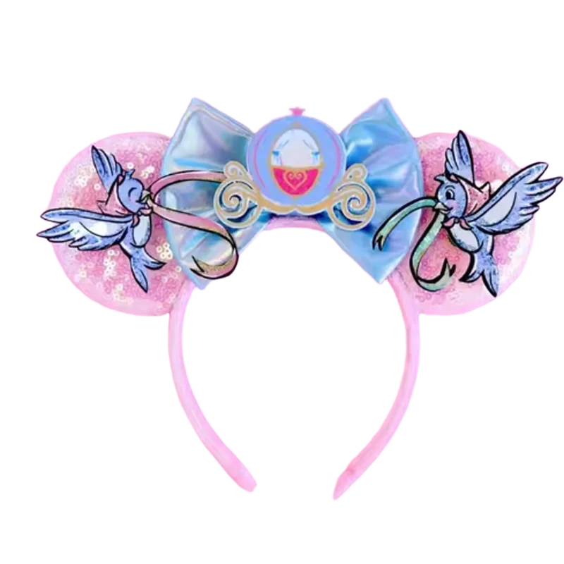 Mouse Ears Sequin Bow Cosplay Headband for Women & Adults