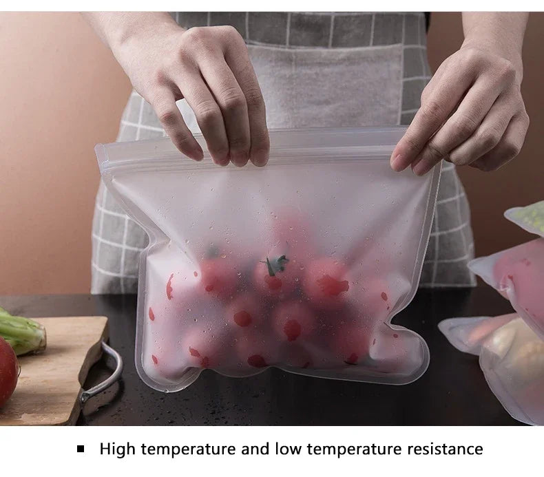 Reusable Silicone Food Storage Bags – Leakproof Freezer Storage Set