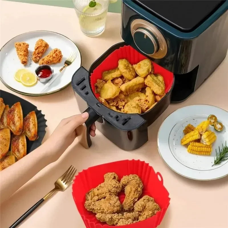 Reusable Silicone Air Fryer Basket Liner – Non Stick Cooking Pot for Air Fryers