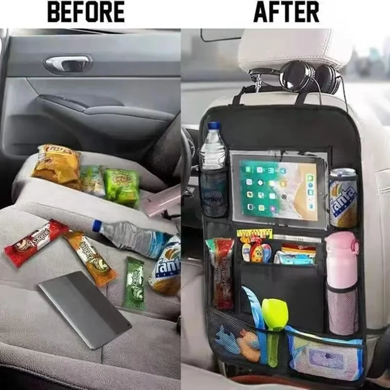 Car Seat Organizer Multifunctional Oxford Fabric Car Back Multi Pocket Storage Bag with Tablet Holder Protector for Kids