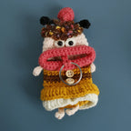 Funny Crochet Sausage Mouth Keychain Key Holder Pouch
