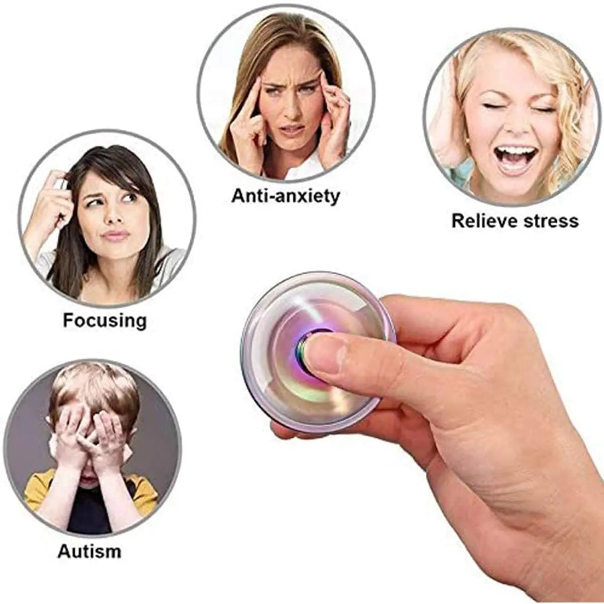 Dragon Wings Eye Metal Tri Fidget Spinner Focus & Stress Relief Toy