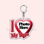 Custom Text I Love My Boyfriend Girlfriend Keychains Key Chain Photo Wife Hot Mom Dad King Queen Idol Baby Family Keychains Gift
