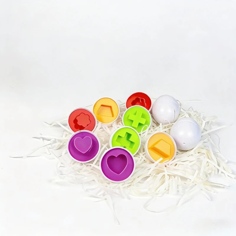 Color & Shape Matching Egg Toy Set – Montessori Learning Puzzle