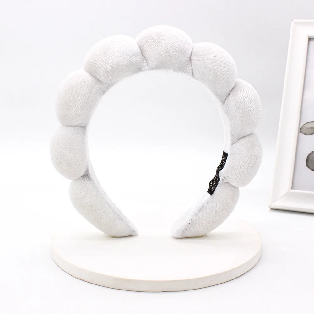 Velvet Sponge Spa Headband for Face Washing & Skincare