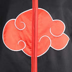 Anime Akatsuki Cosplay Costume Red Cloud Robe with Necklace Headband Ring Set for Role Play Child and Adult Game Costume