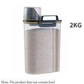 1pc Airtight Pet Food Container, 1.5kg/2kg with Cup, Plastic Sealed Jar for Dry Dog Cat Food, Includes Measuring Scoop Container