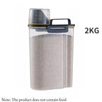1pc Airtight Pet Food Container, 1.5kg/2kg with Cup, Plastic Sealed Jar for Dry Dog Cat Food, Includes Measuring Scoop Container