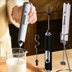Wireless Electric Milk Frother USB Rechargeable Handheld Coffee Whisk Mixer