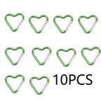 10PCS Heart Shaped Aluminum Carabiner Keychain Clips for Everyday Use