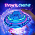 Magic Flying Helicopter Spinner Fingertip Upgrade Flight Gyro Fly Orb Hover Ball Mini Drone LED Light Luminous Toy Kids Gift Fun