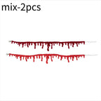 2/1pcs Halloween Horror Blood Necklace Fake Vampire Dark Blood Necklace Halloween Decoration Cosplay Costume Party Accessories