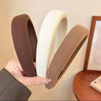 Solid Color Sponge Wide Headband for Women