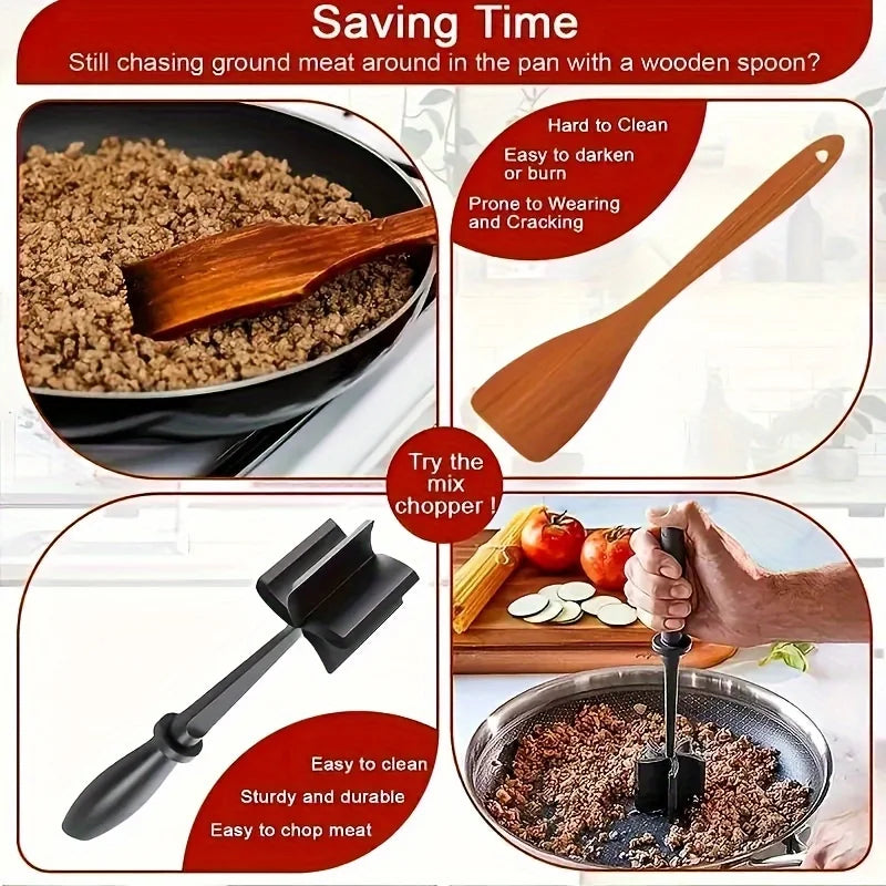 Handheld Meat Chopper Mixer for Ground Meat and Quick Meal Prep