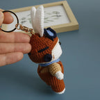 Cute Mushroom Rabbit Crochet Keychain Bunny Bag Charm
