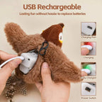 New Simulated Bird Cat Toy Interactive Toys Dog Rechargeable Chirping Flapping Bird(no Flying) Touch Activated Plush Toy Pet