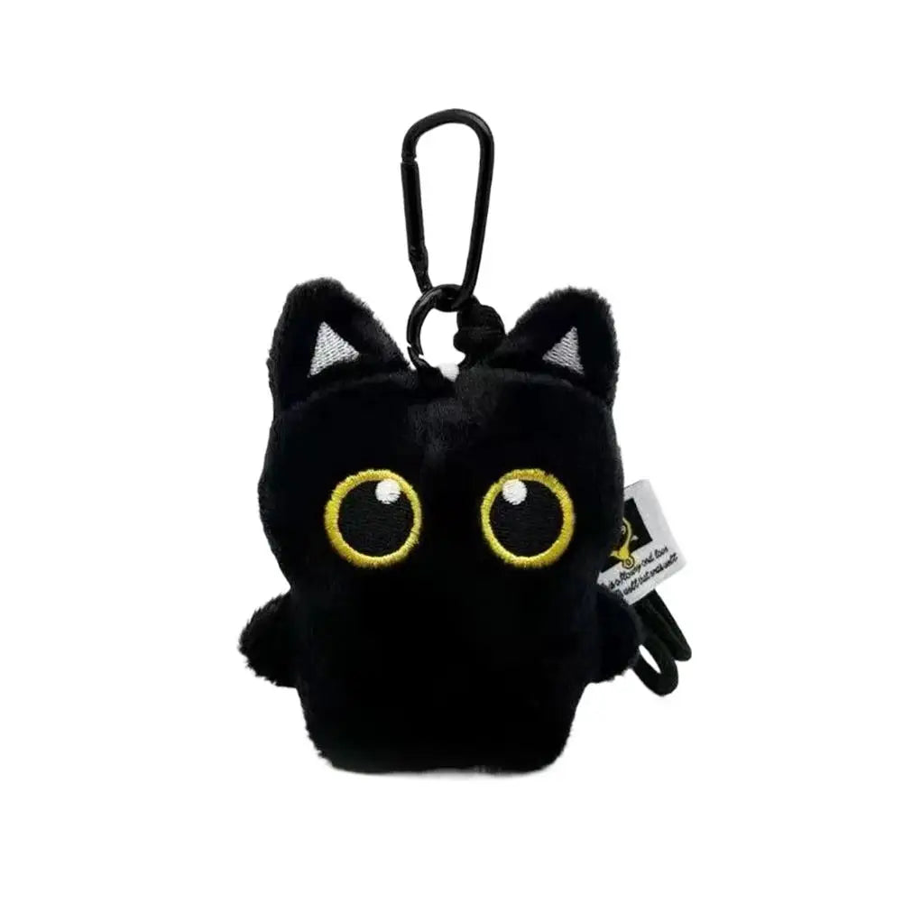 Cute Cartoon Black Cat Plush Keychain Kawaii Bag Charm