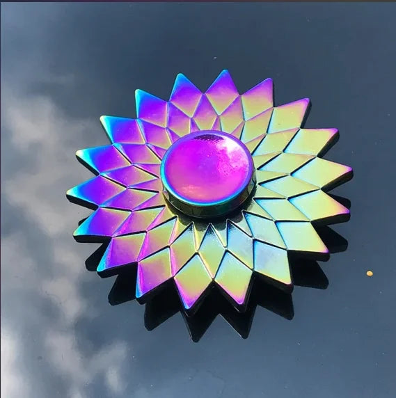 Rainbow Metal Fidget Spinner Stress Relief Finger Toy for All Ages