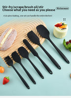 6-Piece Silicone Kitchenware Set with Spatulas and Oil Brush Kit