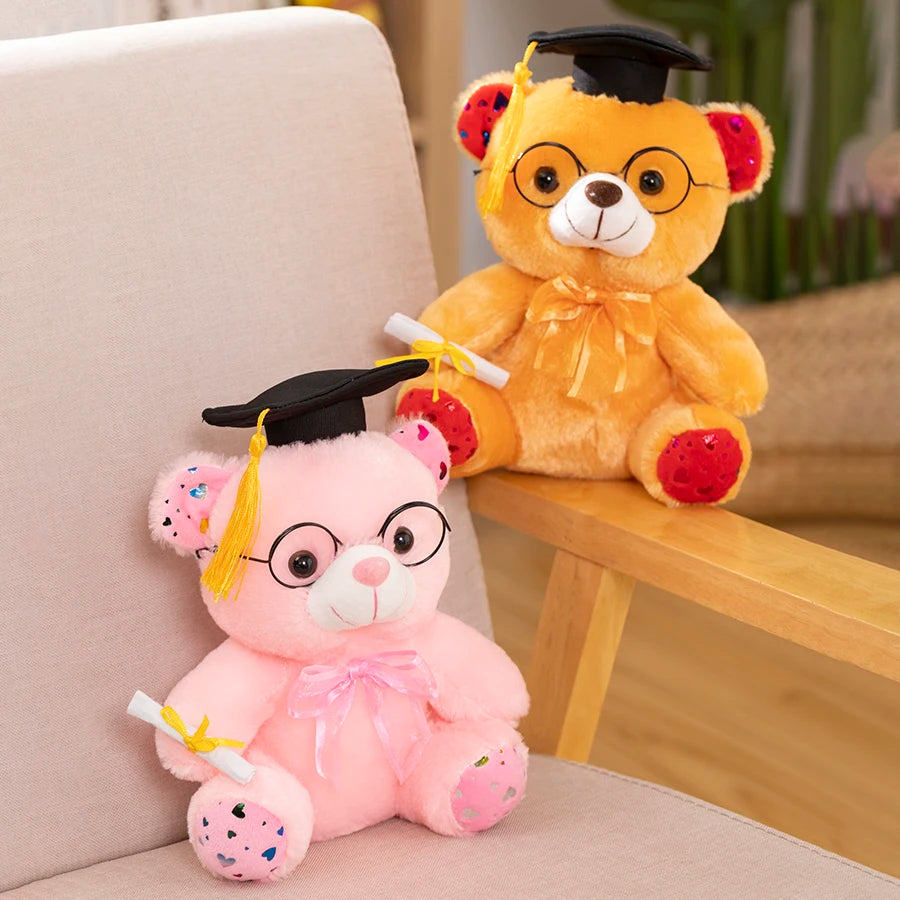 Graduation Bear Plush Toy Cute Teddy Bear Soft Doll Boys Girls Students Graduation Gift