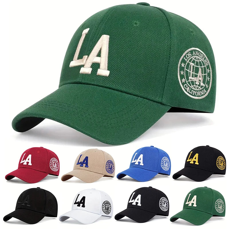 Unisex LA Embroidery Snapback Baseball Cap for Casual Outdoor Style