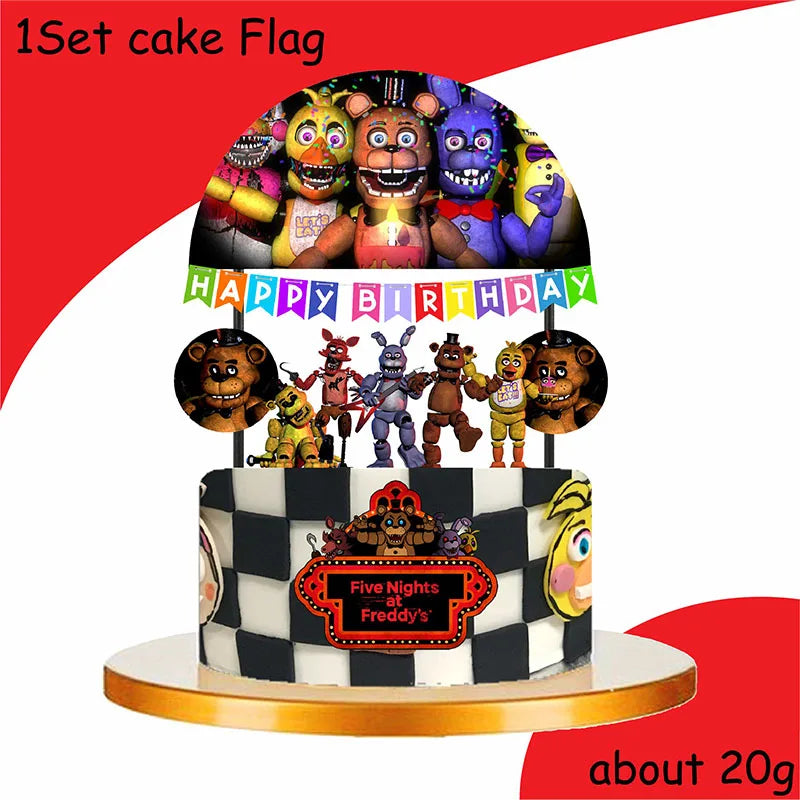 FNAF Five Nights Freddyed Birthday Party Decorations Kids Disposable Tableware Cup Plate Napkin Straw Baby Shower Supplies Event