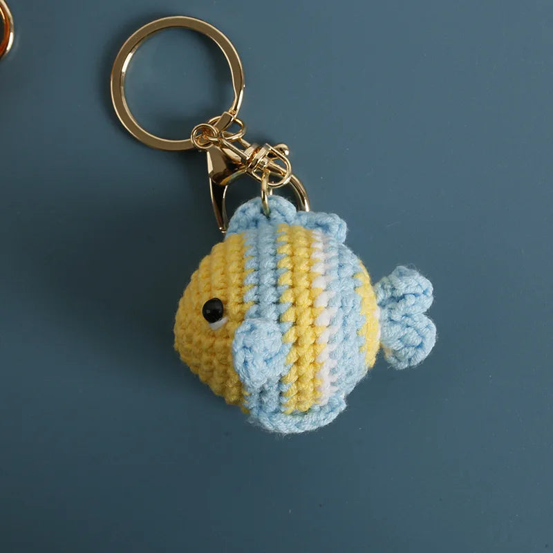 Ocean Animal Crochet Keychain Tropical Fish Bag Charm