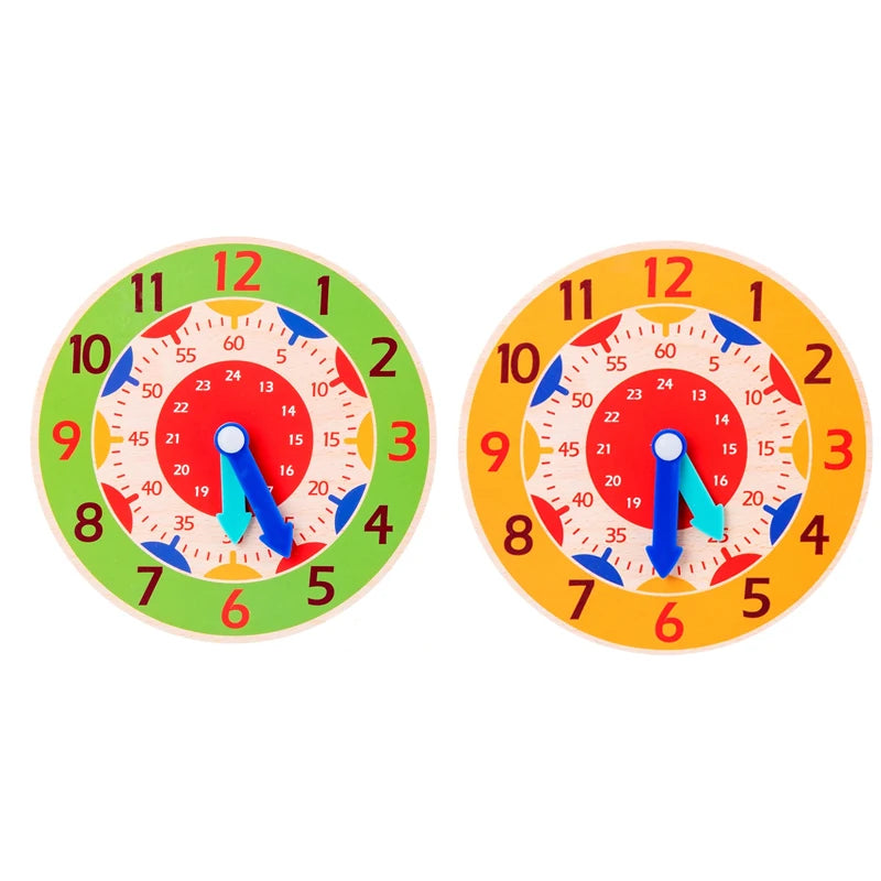 Montessori Wooden Learning Clock Time Teaching Toy for Kids