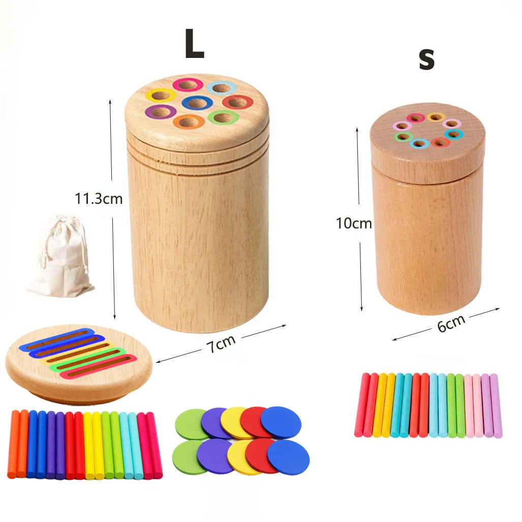 Montessori Wooden Color Sorting & Shape Matching Toy